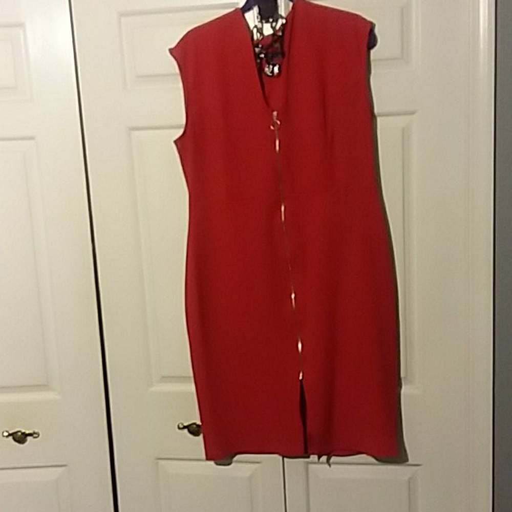 Burnt Orange  Zipper Dress SZ 3X